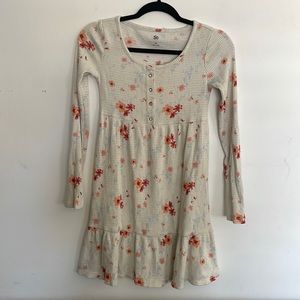 Waffle texture floral dress